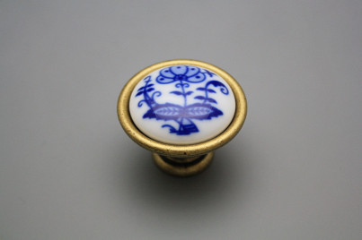 Rustic knobs 40mm Blue Onion Leaf č.1