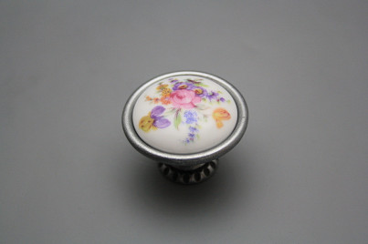 Rustic knobs Bohemia 40mm Bouquet with irises FV č.1