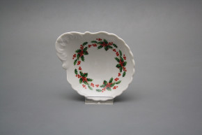 Shell dish small 12,5cm Christmas holly BB