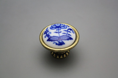 Rustic knobs Bohemia 40mm Blue Onion Leaf č.1