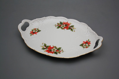 Oval dish 29cm with holders Poinsettia EGL č.1