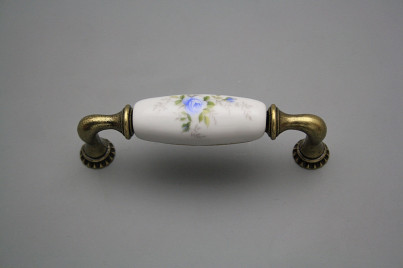 Rustic handles Bohemia 96mm Light blue roses č.1