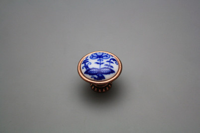 Rustic knobs Bohemia 35mm Blue Onion Leaf CU č.1