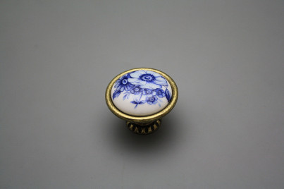 Rustic knobs Bohemia 40mm Blue Floral č.1