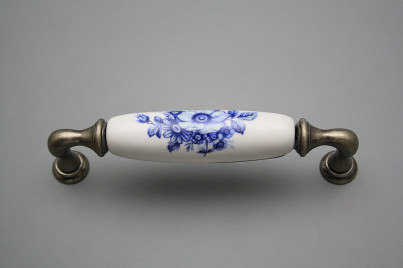 Rustic handles 128mm Blue Floral FV č.1