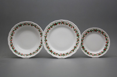 Plate set Verona Christmas holly 18-piece KBB č.1