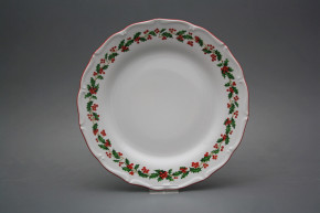 Flat plate 25cm Verona Christmas holly KCL