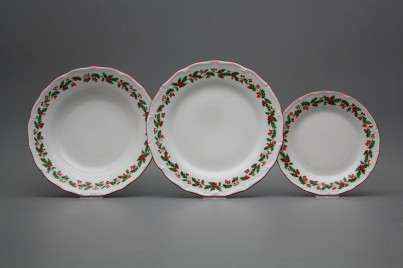 Plate set Verona Christmas holly 12-piece KCL č.1