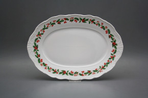 Oval dish 32cm Verona Christmas holly KBB