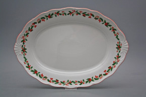 Oval dish 36cm Verona Christmas holly KCL