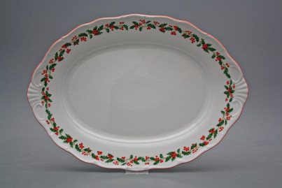 Oval dish 36cm Verona Christmas holly KCL č.1