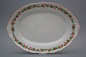 Oval dish 40cm Verona Christmas holly KCL