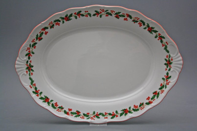 Oval dish 40cm Verona Christmas holly KCL č.1