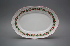 Oval dish 32cm Verona Christmas holly KCL