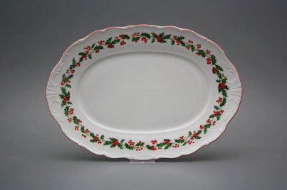 Oval dish 32cm Verona Christmas holly KCL č.1