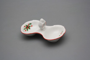 Salt cellar double Verona Christmas holly CL