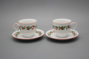 Cup high 0,18l with saucer Verona Christmas holly CL