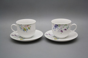 Cup high 0,2l with saucer Opal Flowering meadow Pattern D HBB