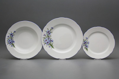 Plate set Rose Cornflowers 24-piece HAL č.1