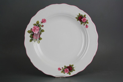 Flat round dish 31cm Verona Elizabeth rose CRL č.1