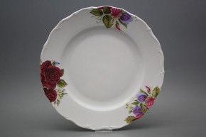 Flat round dish 31cm Verona Burgundy rose CBB