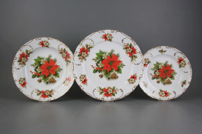 Plate set Opera Poinsettia 12-piece FGL LUX