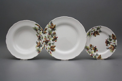 Plate set Ofelia Pine Cones 12-piece BB č.1