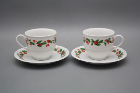 Cup high 0,18l with saucer Verona Christmas holly BB