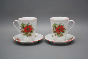 Mug 0,3l with saucer Verona Poinsettia CL