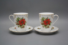 Mug 0,3l with saucer Verona Poinsettia GL LUX