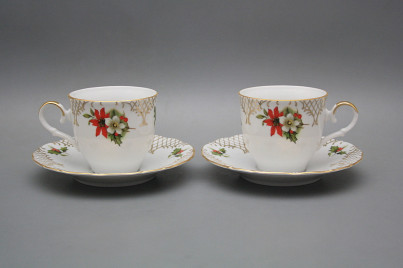 Coffee cup 0,18l and saucer Ofelia Poinsettia GL Lux č.1