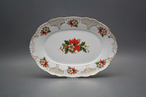 Oval dish 32cm Verona Poinsettia FGL LUX