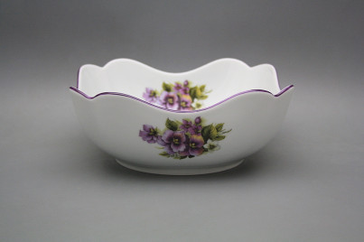 Deep salad dish square 21cm Rokoko Pansy EFL č.1