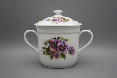 Mug with 2 handles and lid Pansy BB č.1