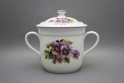 Mug with 2 handles and lid Pansy FL č.1