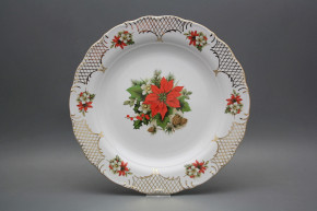 Flat round dish 31cm Verona Poinsettia FGL LUX