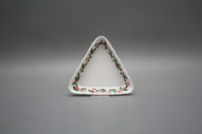 Dish triangular 15cm Verona Christmas holly KBB č.1