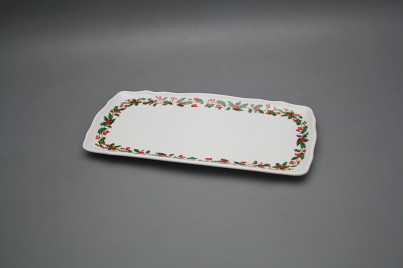 Tray square 33cm Rokoko Christmas holly KBB č.1