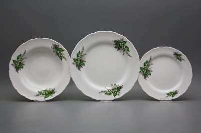 Plate set Ofelia Lilies of Valley 12-piece CBB č.1