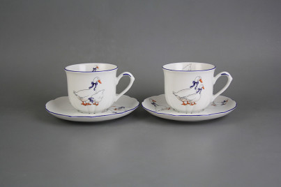 Cup high 0,16l with saucer Rose Geese ML č.1