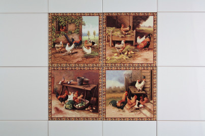 Set of tiles COLOR ONE 15x15cm Chicken Farm 4-piece WL č.1