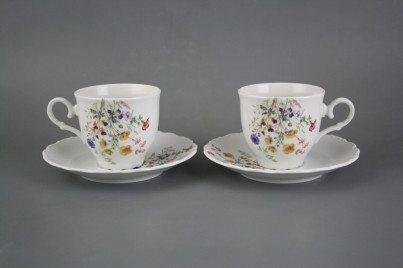 Coffee cup 0,18l and saucer Ofelia Flowering meadow Pattern B HBB č.1