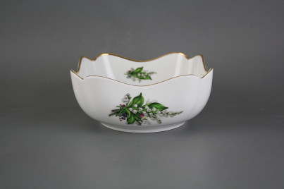 Deep salad dish square 18cm Rokoko Lilies of valley EGL LUX č.1