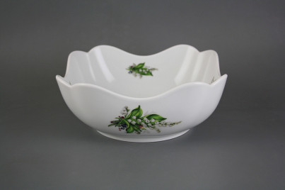 Deep salad dish square 21cm Rokoko Lilies of valley EBB č.1