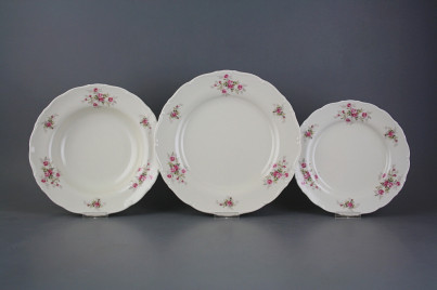 Plate set Ofelia Ivory Pink roses S/M 12-piece ABB č.1