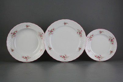 Plate set Opera Pink roses S/M 12-piece ARL č.1