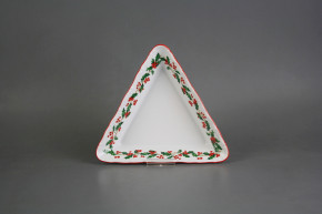 Dish triangular 20cm Verona Christmas holly KCL