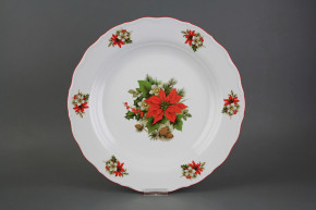 Flat round dish 31cm Verona Poinsettia FCL