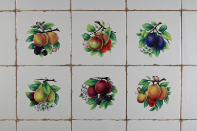 Set of tiles Forli Blanco 15x15cm Fruits 6-piece č.1