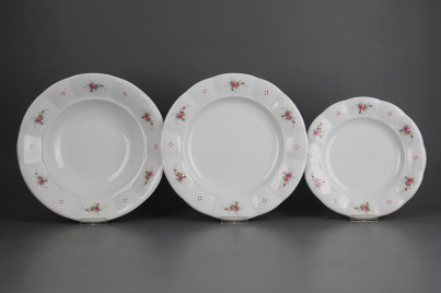 Plate set Benedikt Pink roses 12-piece R4T ABB č.1